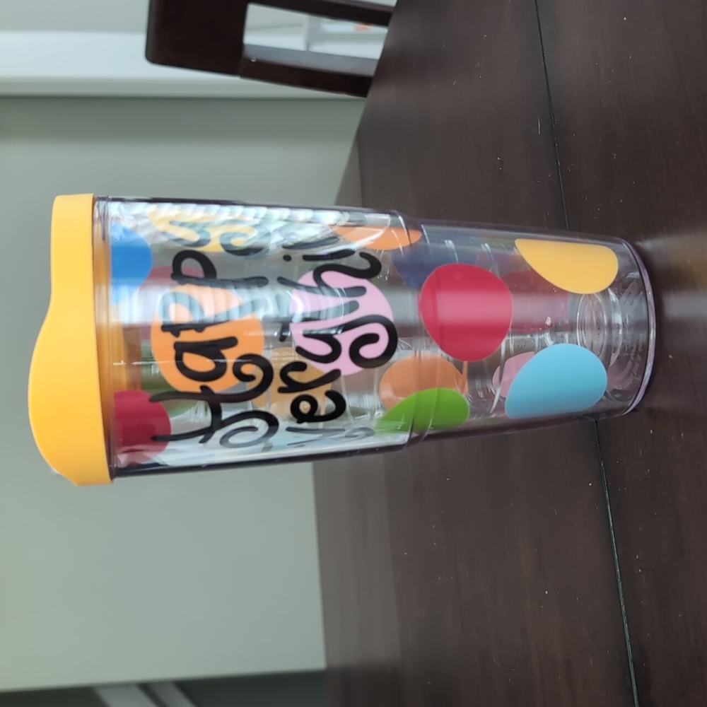 Tervis Happy Everything Colorful Bright Dot Plastic 24oz. Tumbler Cup w/Lid